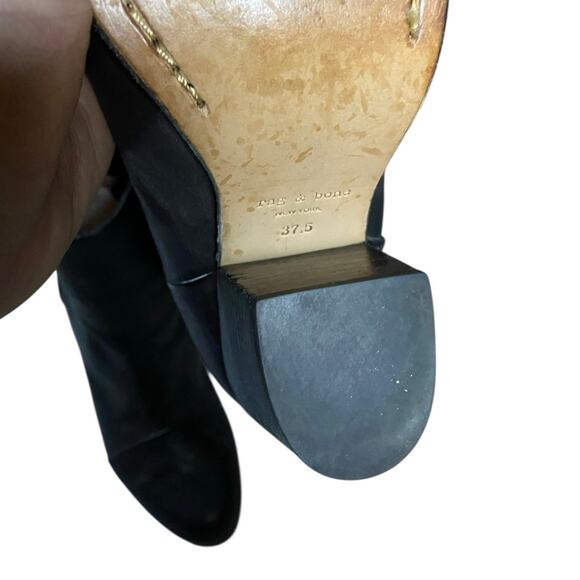 Rag & Bone Newbury Black Ankle Zipper Bootie - EU37.5/US7 - Picture 6 of 8